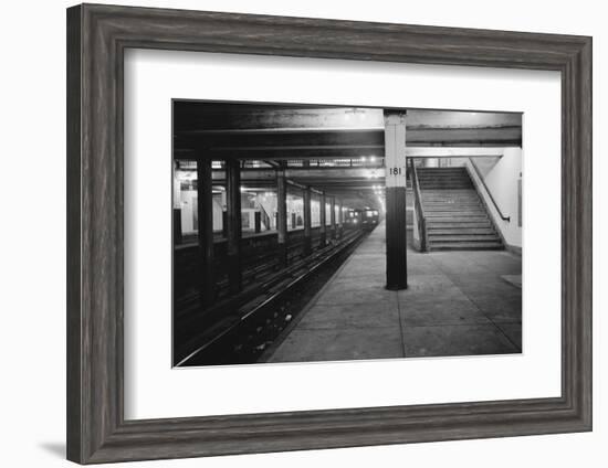 Empty Subway Station at 181st Street-null-Framed Photographic Print