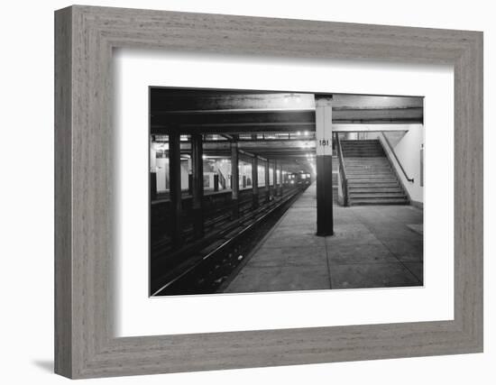 Empty Subway Station at 181st Street-null-Framed Photographic Print