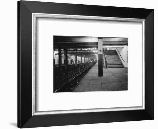 Empty Subway Station at 181st Street-null-Framed Photographic Print