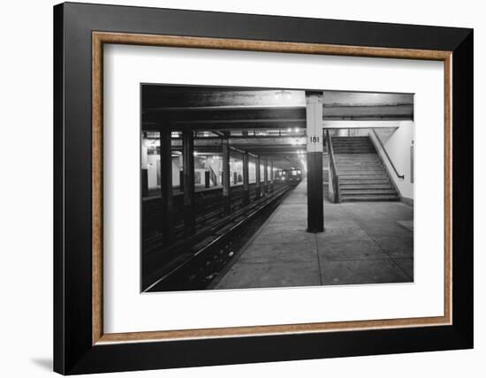 Empty Subway Station at 181st Street-null-Framed Photographic Print