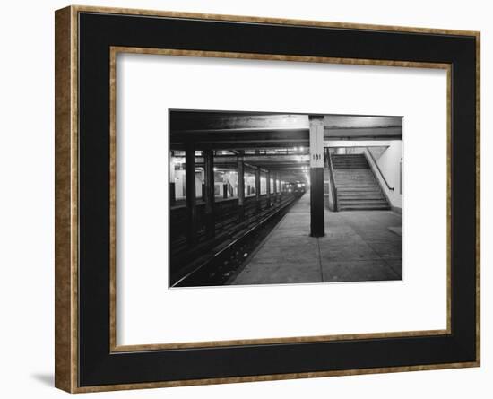 Empty Subway Station at 181st Street-null-Framed Photographic Print