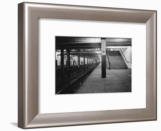 Empty Subway Station at 181st Street-null-Framed Photographic Print