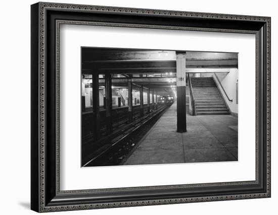 Empty Subway Station at 181st Street-null-Framed Photographic Print