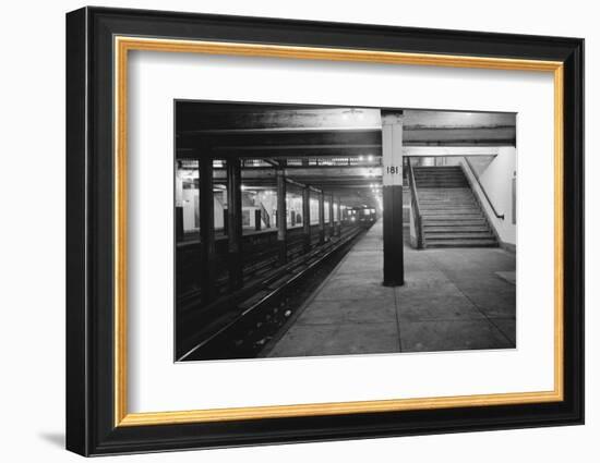 Empty Subway Station at 181st Street-null-Framed Photographic Print