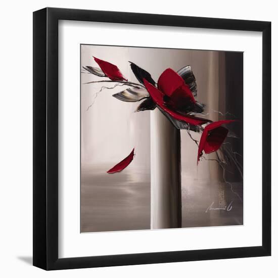 En Rouge et Gris I-Olivier Tramoni-Framed Art Print