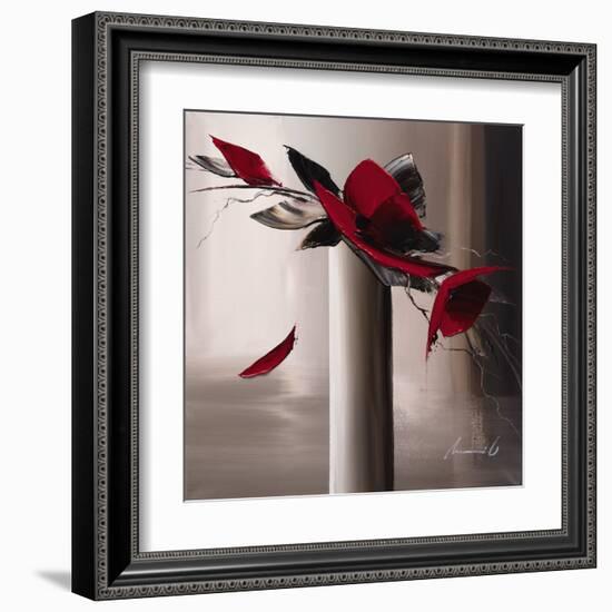 En Rouge et Gris I-Olivier Tramoni-Framed Art Print