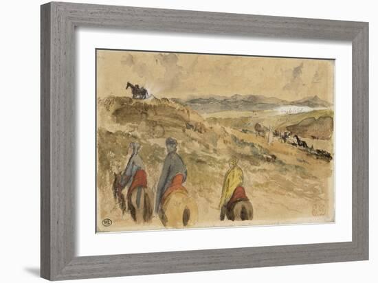 En route; Paysage entre Tanger et Meknès; mars 1832-Eugene Delacroix-Framed Giclee Print