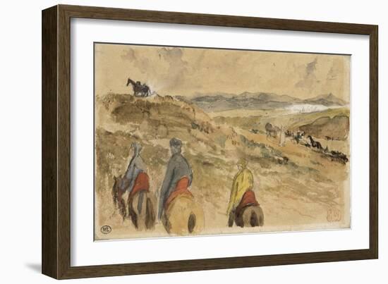 En route; Paysage entre Tanger et Meknès; mars 1832-Eugene Delacroix-Framed Giclee Print