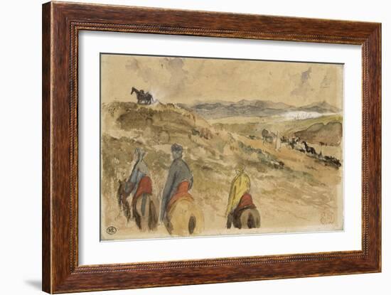 En route; Paysage entre Tanger et Meknès; mars 1832-Eugene Delacroix-Framed Giclee Print