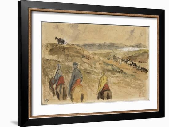 En route; Paysage entre Tanger et Meknès; mars 1832-Eugene Delacroix-Framed Giclee Print