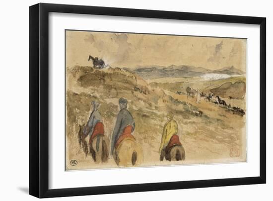 En route; Paysage entre Tanger et Meknès; mars 1832-Eugene Delacroix-Framed Giclee Print