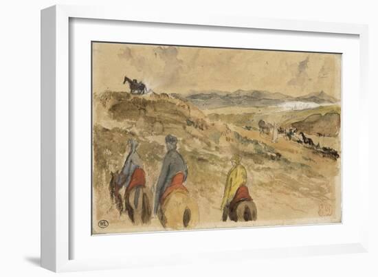 En route; Paysage entre Tanger et Meknès; mars 1832-Eugene Delacroix-Framed Giclee Print