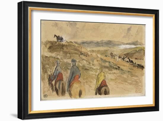 En route; Paysage entre Tanger et Meknès; mars 1832-Eugene Delacroix-Framed Giclee Print