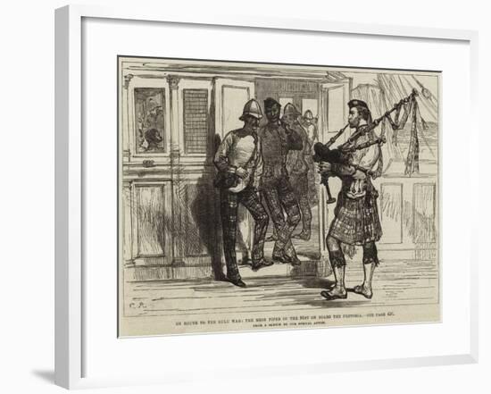 En Route to the Zulu War, the Mess Piper of the 91st on Board the Pretoria-null-Framed Giclee Print