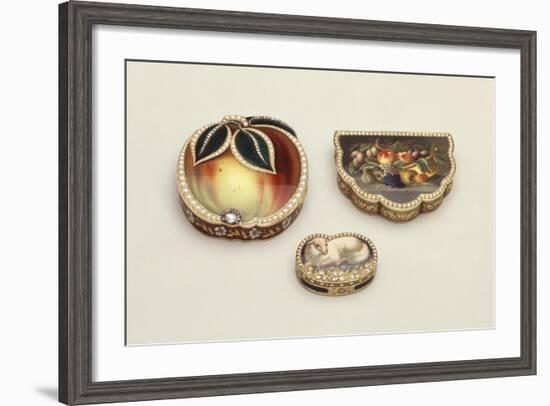 Enamelled Gold Tobacco and Smelling Salts Boxes--Framed Giclee Print