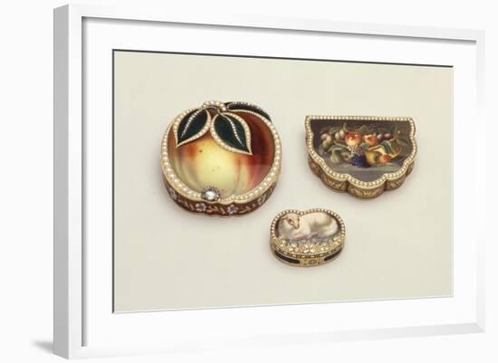 Enamelled Gold Tobacco and Smelling Salts Boxes-null-Framed Giclee Print