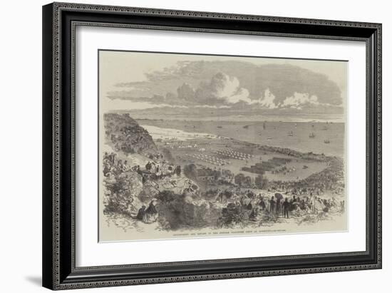 Encampment and Review of the Suffolk Volunteer Corps at Lowestoft-null-Framed Giclee Print