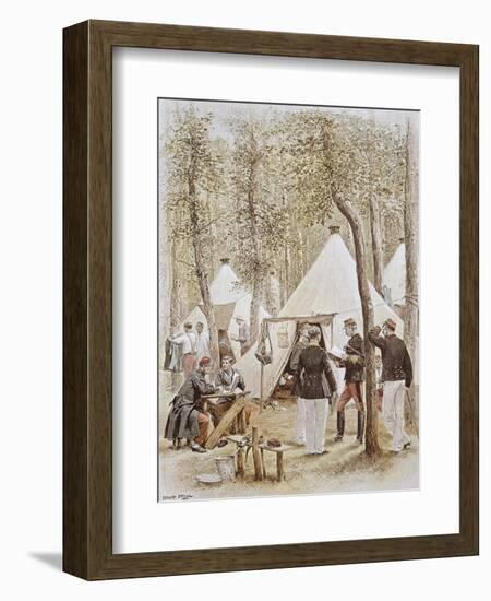 Encampment During French Army Maneuvers, 1886, France-null-Framed Giclee Print