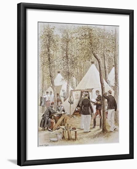 Encampment During French Army Maneuvers, 1886, France-null-Framed Giclee Print