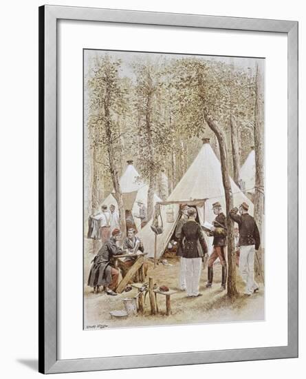 Encampment During French Army Maneuvers, 1886, France-null-Framed Giclee Print