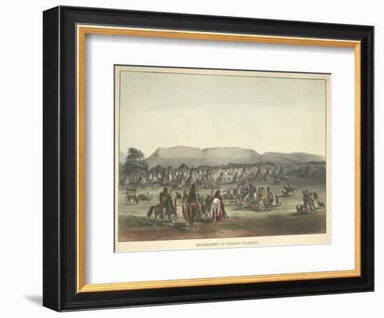 Encampment of Piekann Indians, Pub. 1842 (Colour Litho)-Karl Bodmer-Framed Giclee Print