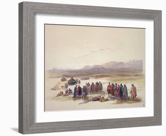 Encampment of the Alloeen in Wady Araba-David Roberts-Framed Giclee Print