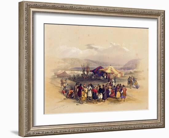 Encampment of the Pilgrims at Jericho, from Volume II of 'The Holy Land' engraved by Louis Haghe-David Roberts-Framed Giclee Print