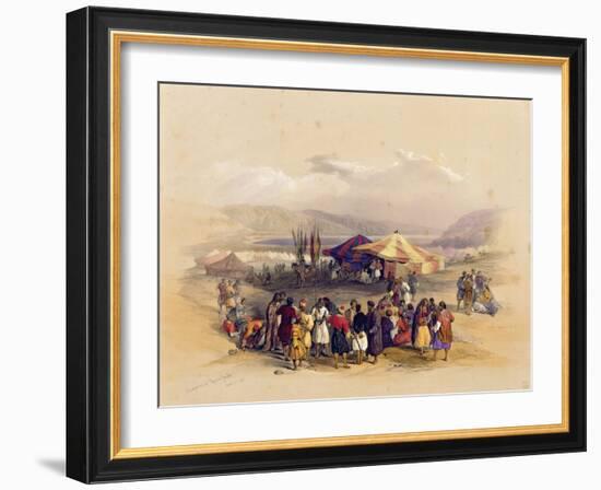 Encampment of the Pilgrims at Jericho, from Volume II of 'The Holy Land' engraved by Louis Haghe-David Roberts-Framed Giclee Print