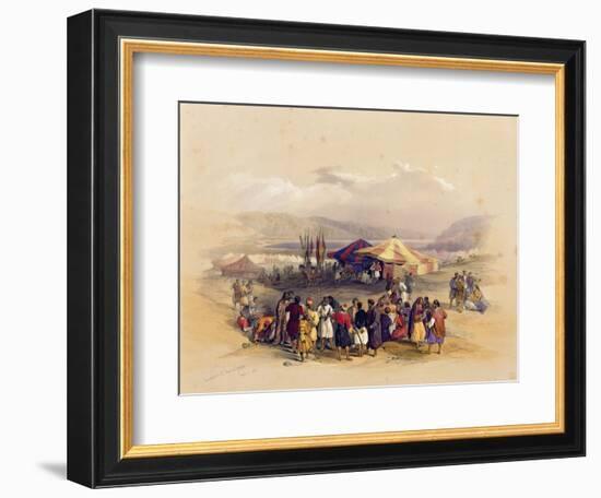 Encampment of the Pilgrims at Jericho, from Volume II of 'The Holy Land' engraved by Louis Haghe-David Roberts-Framed Giclee Print