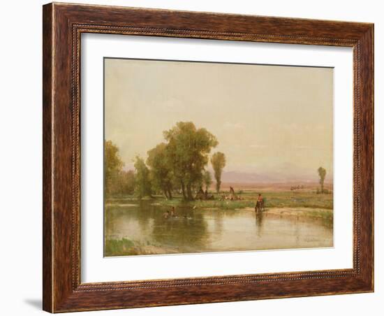 Encampment on the Platte River, 1865 (Oil on Canvas)-Thomas Worthington Whittredge-Framed Giclee Print
