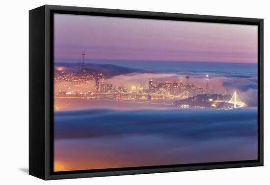 Encased, Fog Surrounding San Francisco Epic Cityscape Urban Globe-Vincent James-Framed Premier Image Canvas