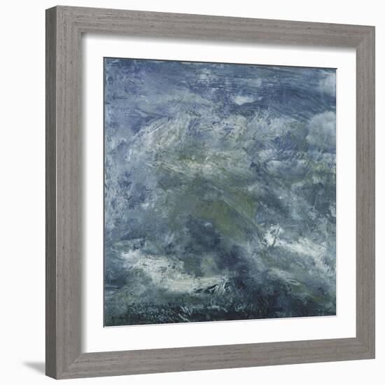 Encaustic Tile in Blue III-Sharon Gordon-Framed Art Print