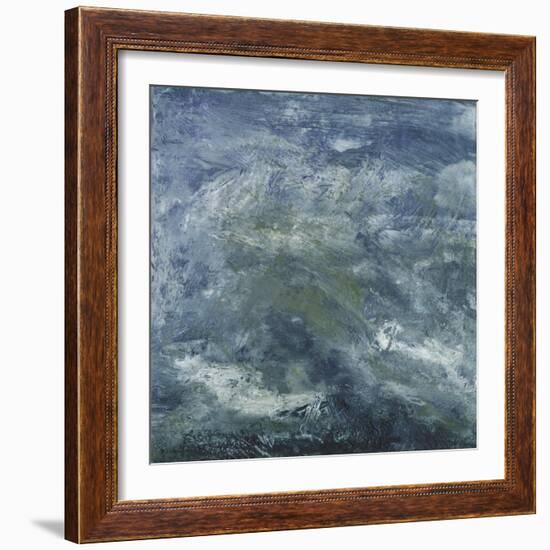 Encaustic Tile in Blue III-Sharon Gordon-Framed Art Print