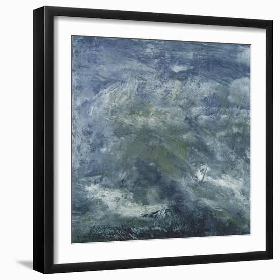 Encaustic Tile in Blue III-Sharon Gordon-Framed Art Print