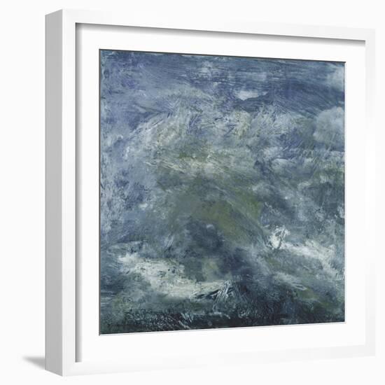 Encaustic Tile in Blue III-Sharon Gordon-Framed Art Print