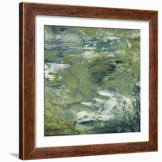 Encaustic Tile in Green II-Sharon Gordon-Framed Art Print