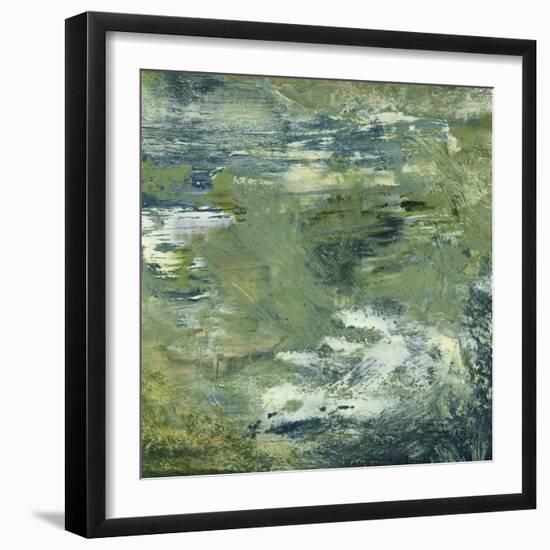 Encaustic Tile in Green II-Sharon Gordon-Framed Art Print