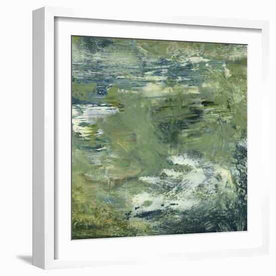 Encaustic Tile in Green II-Sharon Gordon-Framed Art Print