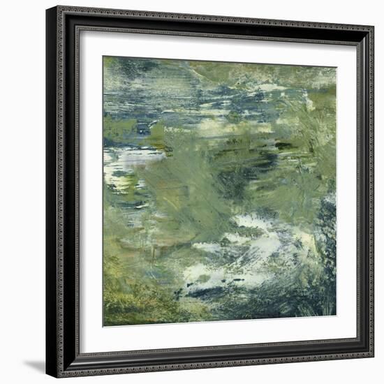 Encaustic Tile in Green II-Sharon Gordon-Framed Art Print