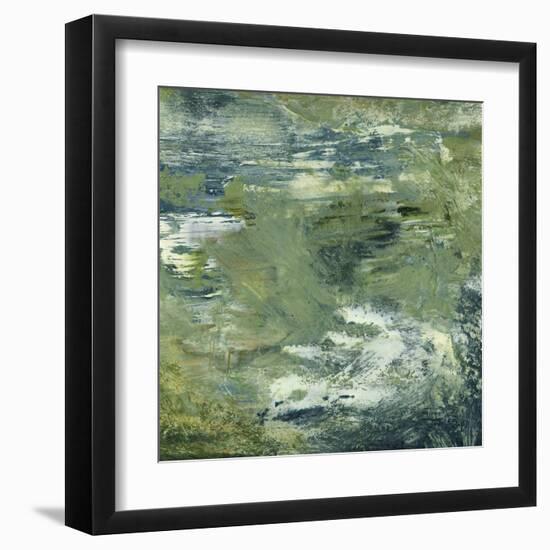 Encaustic Tile in Green II-Sharon Gordon-Framed Art Print