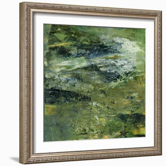 Encaustic Tile in Green III-Sharon Gordon-Framed Art Print