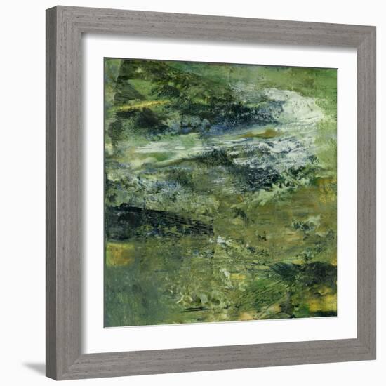 Encaustic Tile in Green III-Sharon Gordon-Framed Art Print