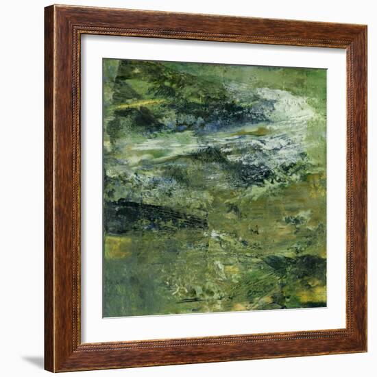 Encaustic Tile in Green III-Sharon Gordon-Framed Art Print