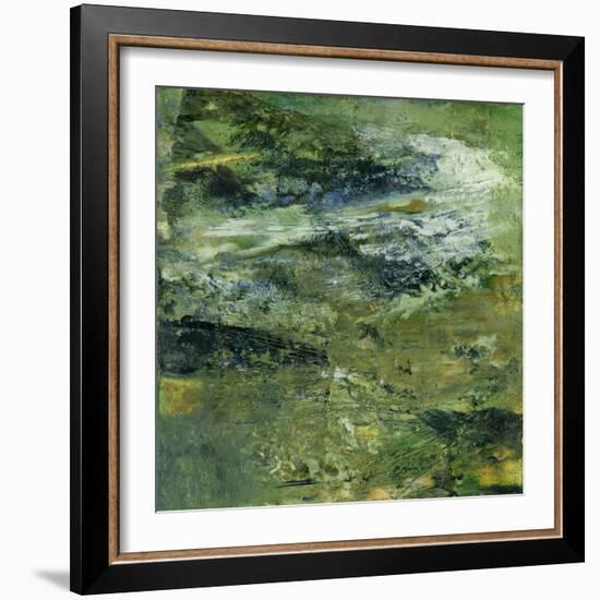 Encaustic Tile in Green III-Sharon Gordon-Framed Art Print