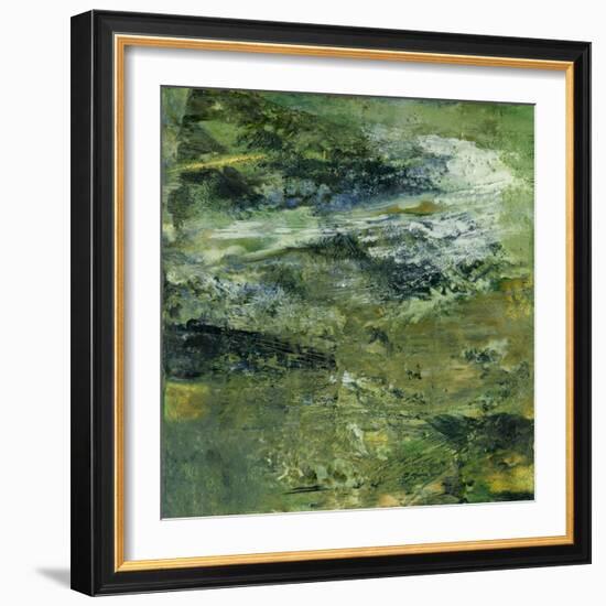 Encaustic Tile in Green III-Sharon Gordon-Framed Art Print