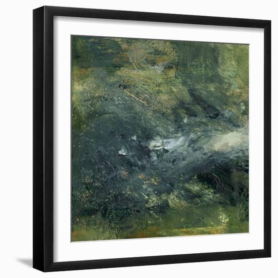 Encaustic Tile in Green IV-Sharon Gordon-Framed Art Print