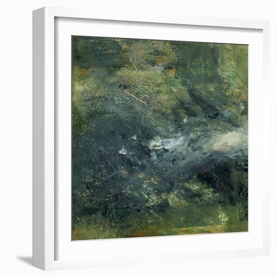 Encaustic Tile in Green IV-Sharon Gordon-Framed Art Print