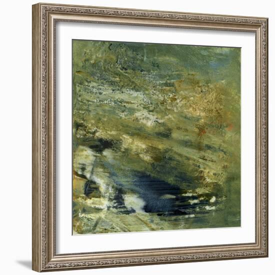 Encaustic Tile in Green VI-Sharon Gordon-Framed Art Print