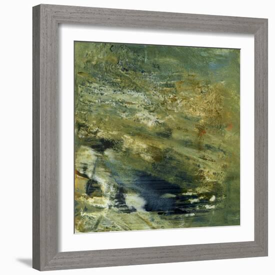 Encaustic Tile in Green VI-Sharon Gordon-Framed Art Print