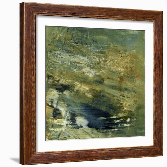 Encaustic Tile in Green VI-Sharon Gordon-Framed Art Print